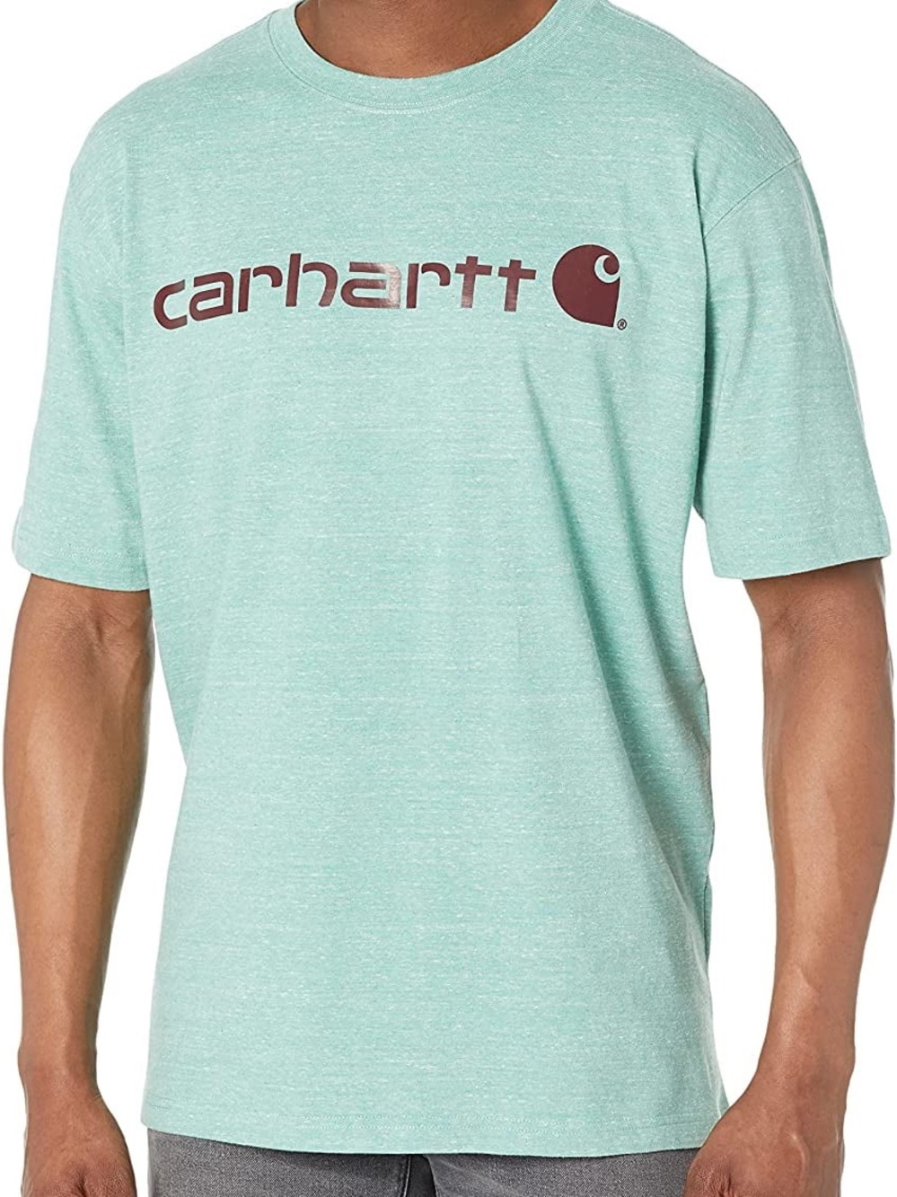 Carhartt Men's loose fit Logo Tee in Mint Green large